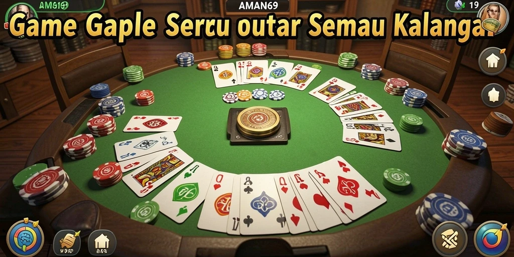 Tampilan gameplay Gaple yang seru dan interaktif di AMAN69.