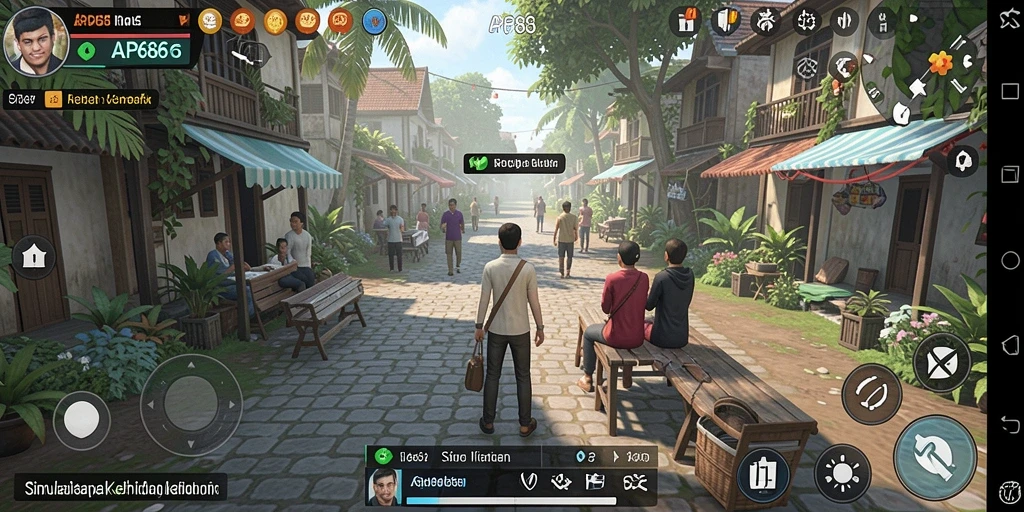 Tangkapan layar gameplay AP686 menunjukkan momen seru dalam simulasi kehidupan.