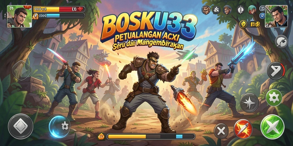 Screenshot gameplay menampilkan pertarungan aksi yang mendebarkan di BOSKU33.