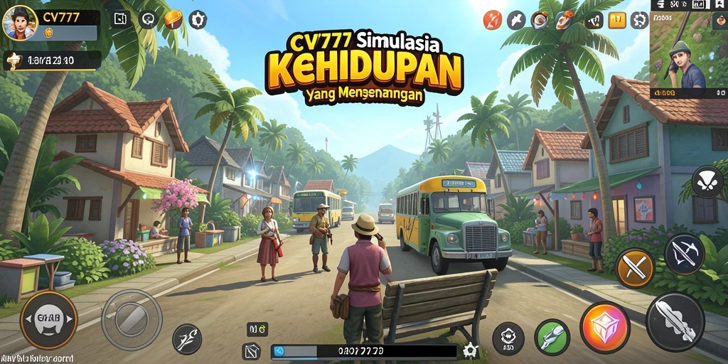 Screenshot CV777 menampilkan interaksi pemain dalam simulasi kehidupan.