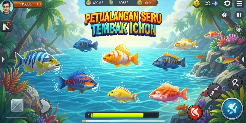 Tampilan gameplay seru dalam permainan Tembak Ikan CVG8888.