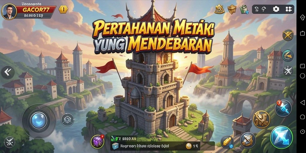 Screenshot gameplay utama GACOR77 menampilkan serangan musuh yang intens.