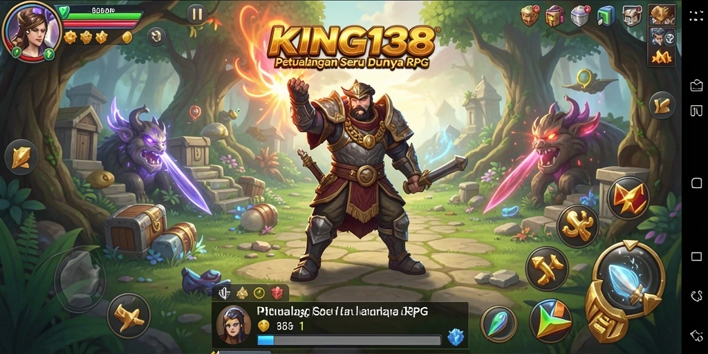 Tangkapan layar KING138 menampilkan aksi pertarungan seru dalam dunia RPG yang menakjubkan.