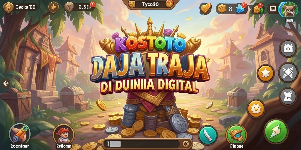 Tampilan gameplay KOSTOTO menunjukkan momen seru dalam membangun bisnis.