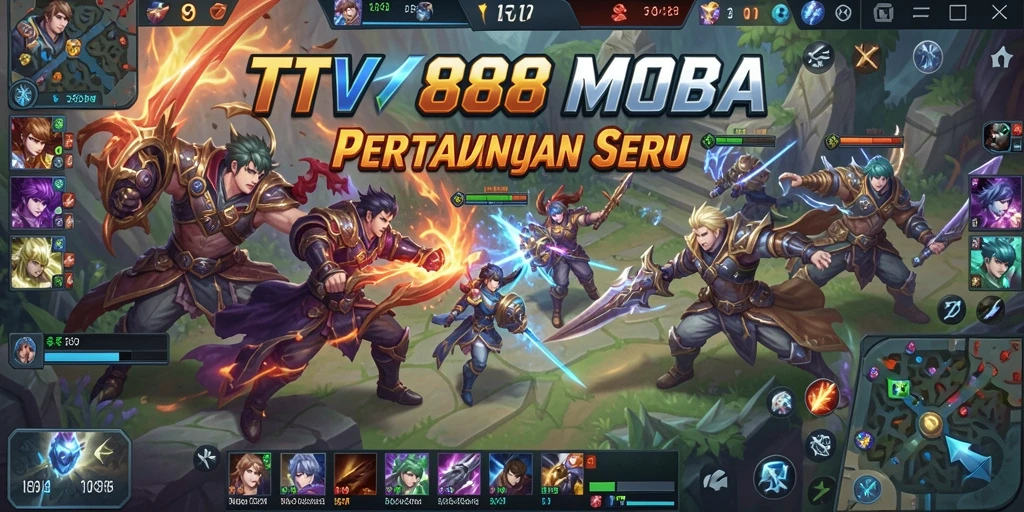 Tampilan gameplay seru di arena pertarungan TV888.
