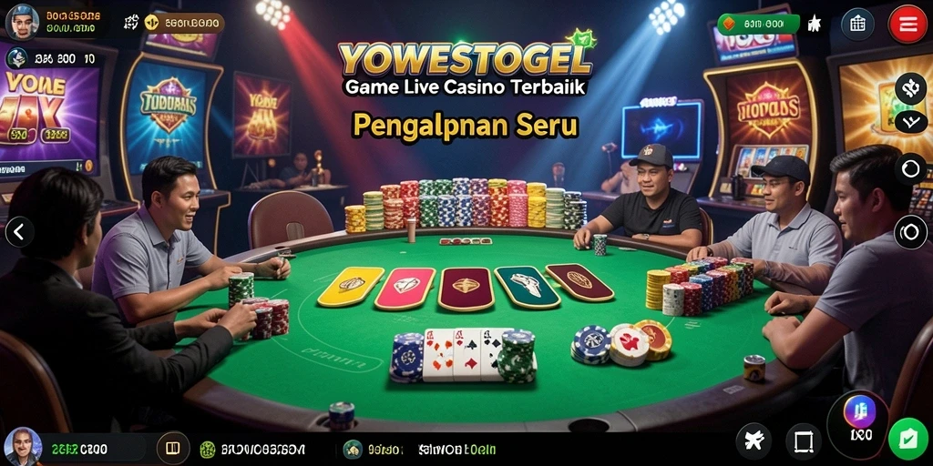 Tampilan gameplay YOWESTOGEL dengan para dealer yang profesional.